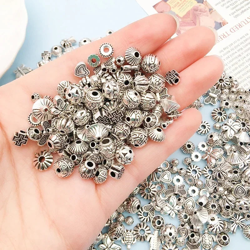 Mixed Tibetan Antique Silver Color Hollow Ball Loose