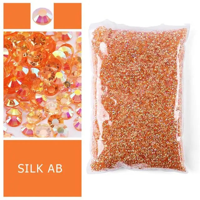 Bulk 2-6mm Jelly AB-Resin Rhinestones Flat Back Crystals