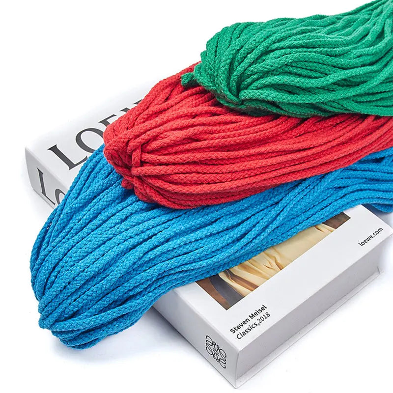 10/5Meters-5mm Colored Cotton Twisted Rope DIY Craft