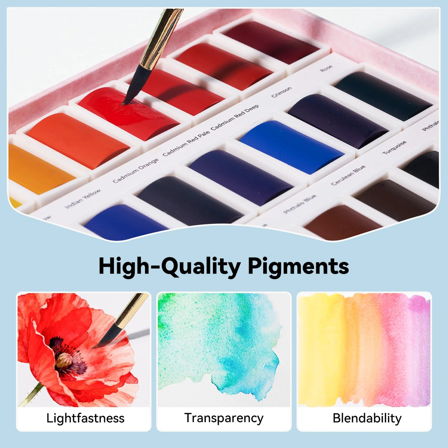 Arrtx Watercolor Paint Set 24 Vivid Colors, Water Colors Paint Set