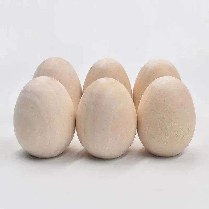 10pcs/lot Unfinished Wooden Eggs, Smooth Solid Wood