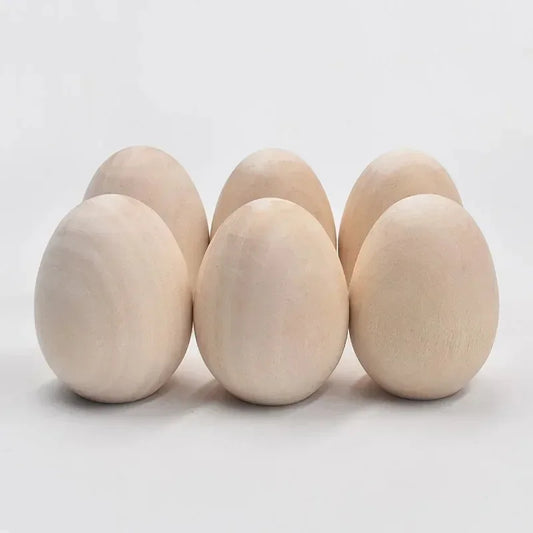 10pcs/lot Unfinished Wooden Eggs, Smooth Solid Wood