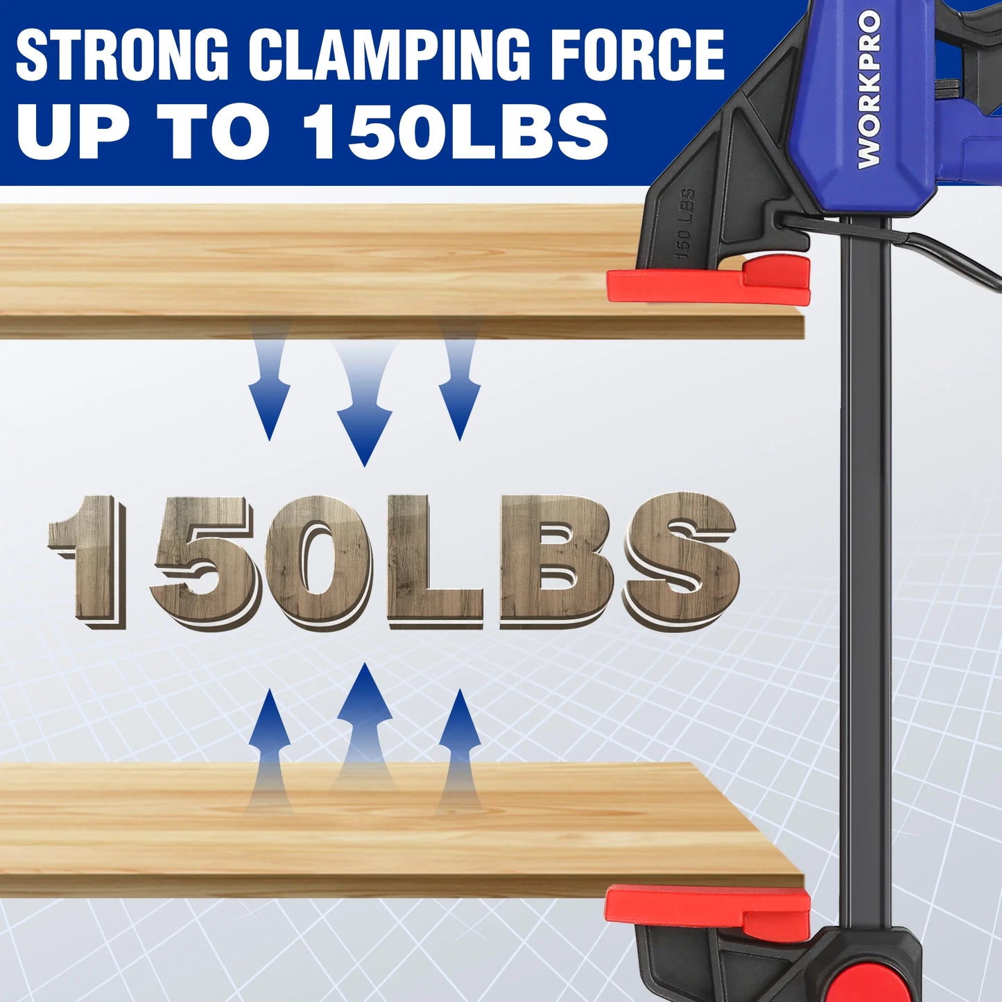 WORKPRO Bar Clamps for Woodworking One-Handed Clamp/Spreader