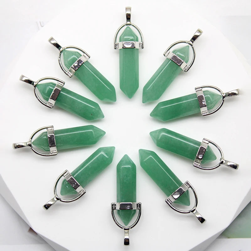 24pcs Natural Stone Agates Quartz Crystal Pendants