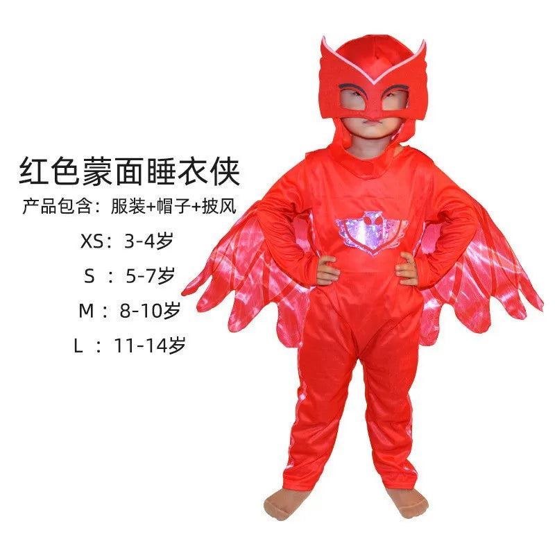 Blue Pajama Boys Girls Anime Hero Costume with Mask