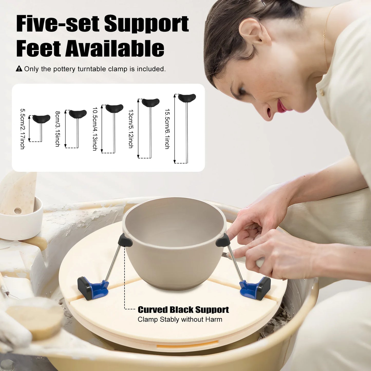 Pottery Turntable Clamp Portable Ceramic Trim Holder