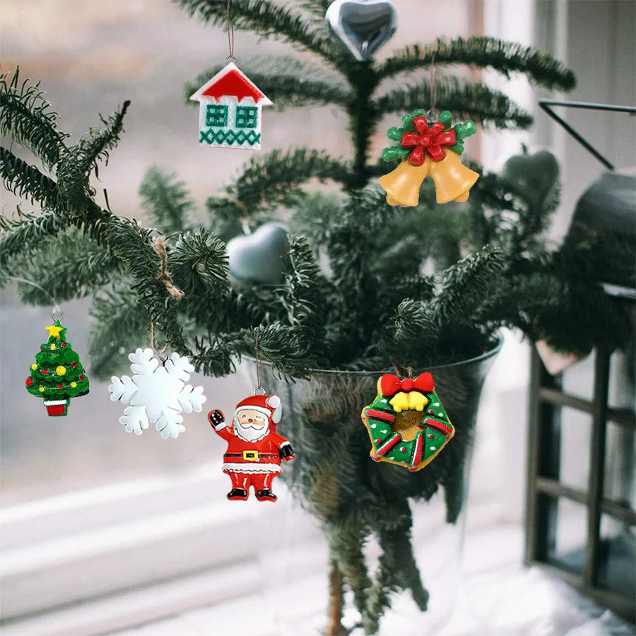 20/30pcs mini Christmas Keychains Christmas Tree Ornaments