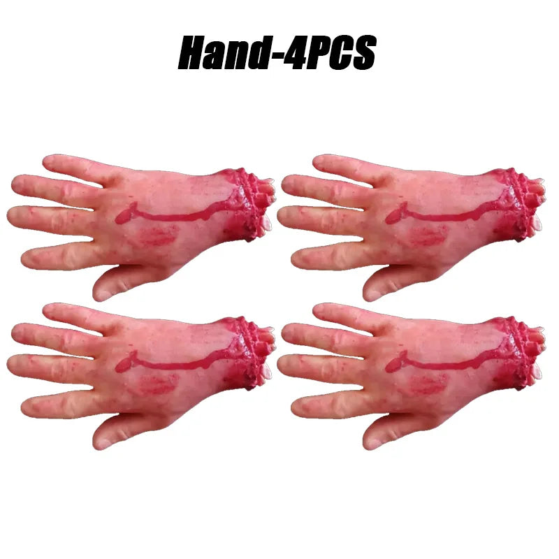 Halloween Body=Parts Scary Plastic Brain Organs Severed Hands Feet