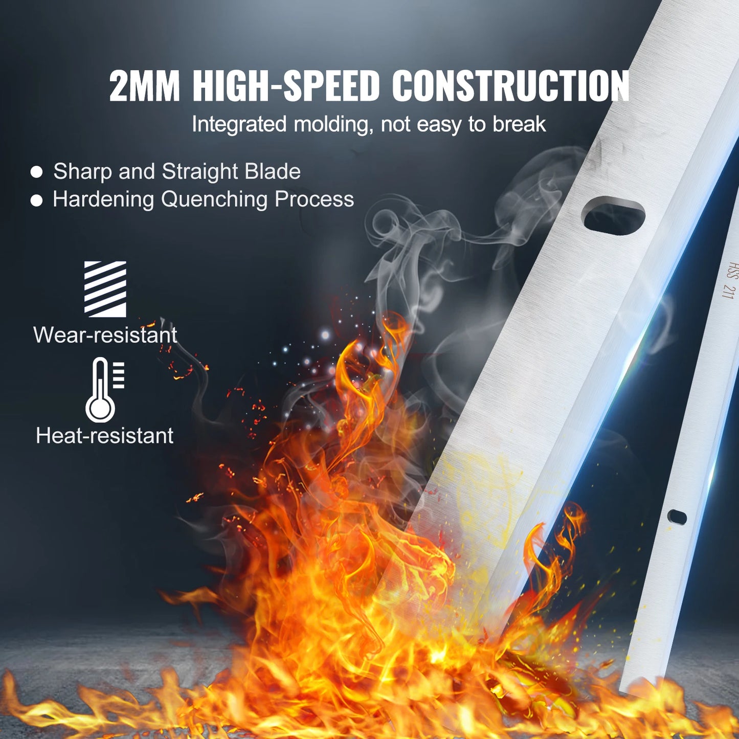 SucceBuy Planer Blades, 13 inch 2mm Thickened High Speed Steel Replacement HRC55-60 Hardness, Suit  13in/12.5in Benchtop Planer