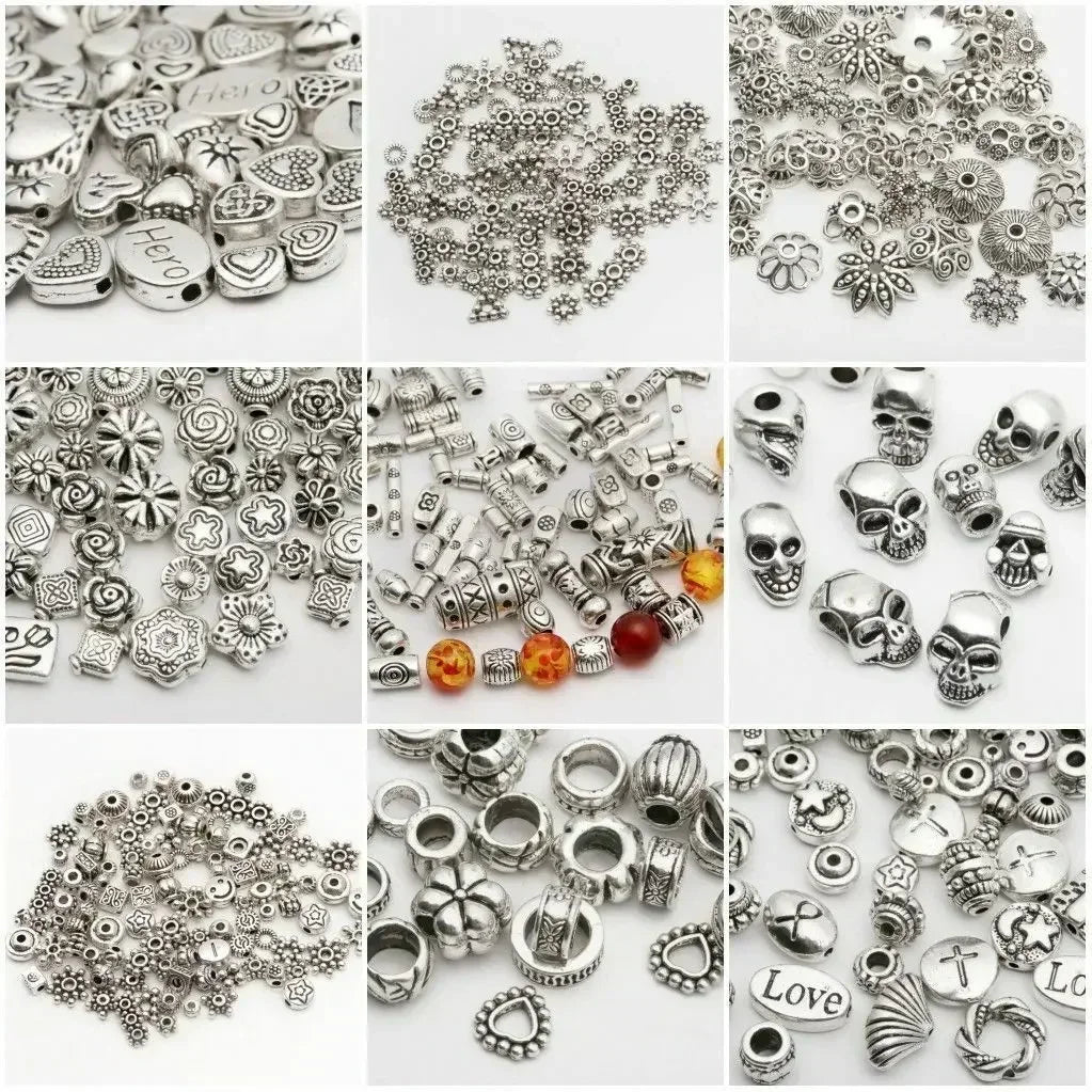 Mixed Tibetan Antique Silver Color Hollow Ball Loose