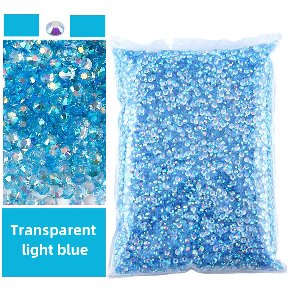Bulk 2-6mm Jelly AB-Resin Rhinestones Flat Back Crystals
