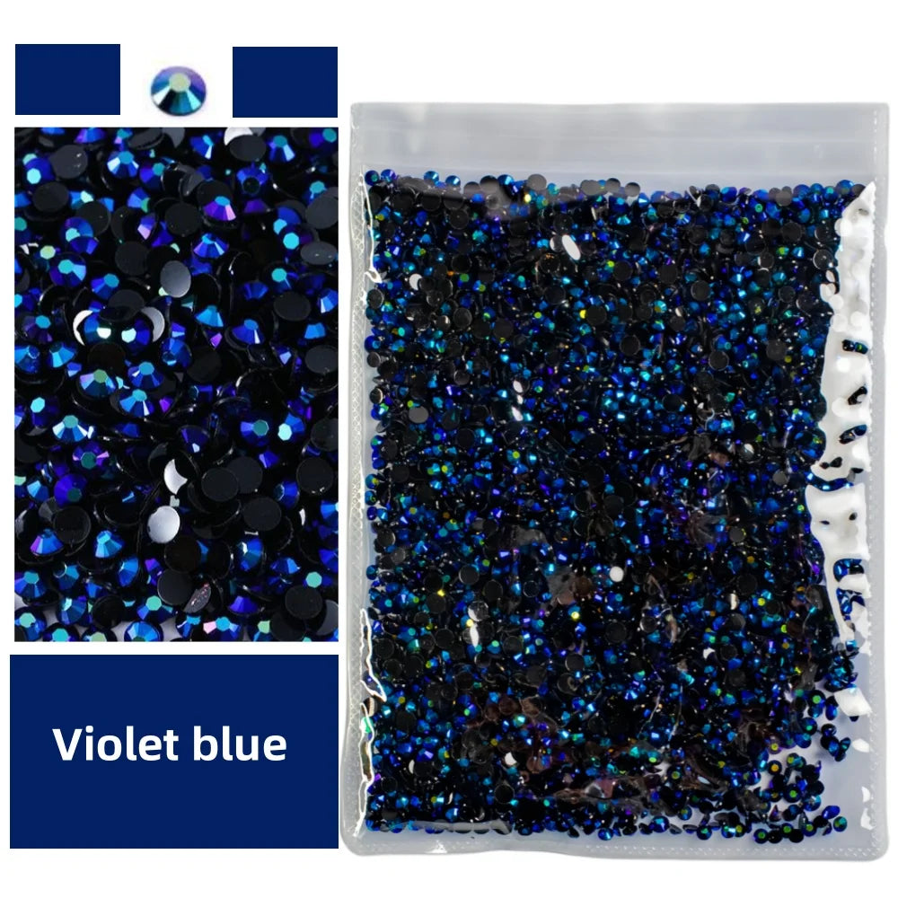 Bulk 2-6mm Jelly AB-Resin Rhinestones Flat Back Crystals