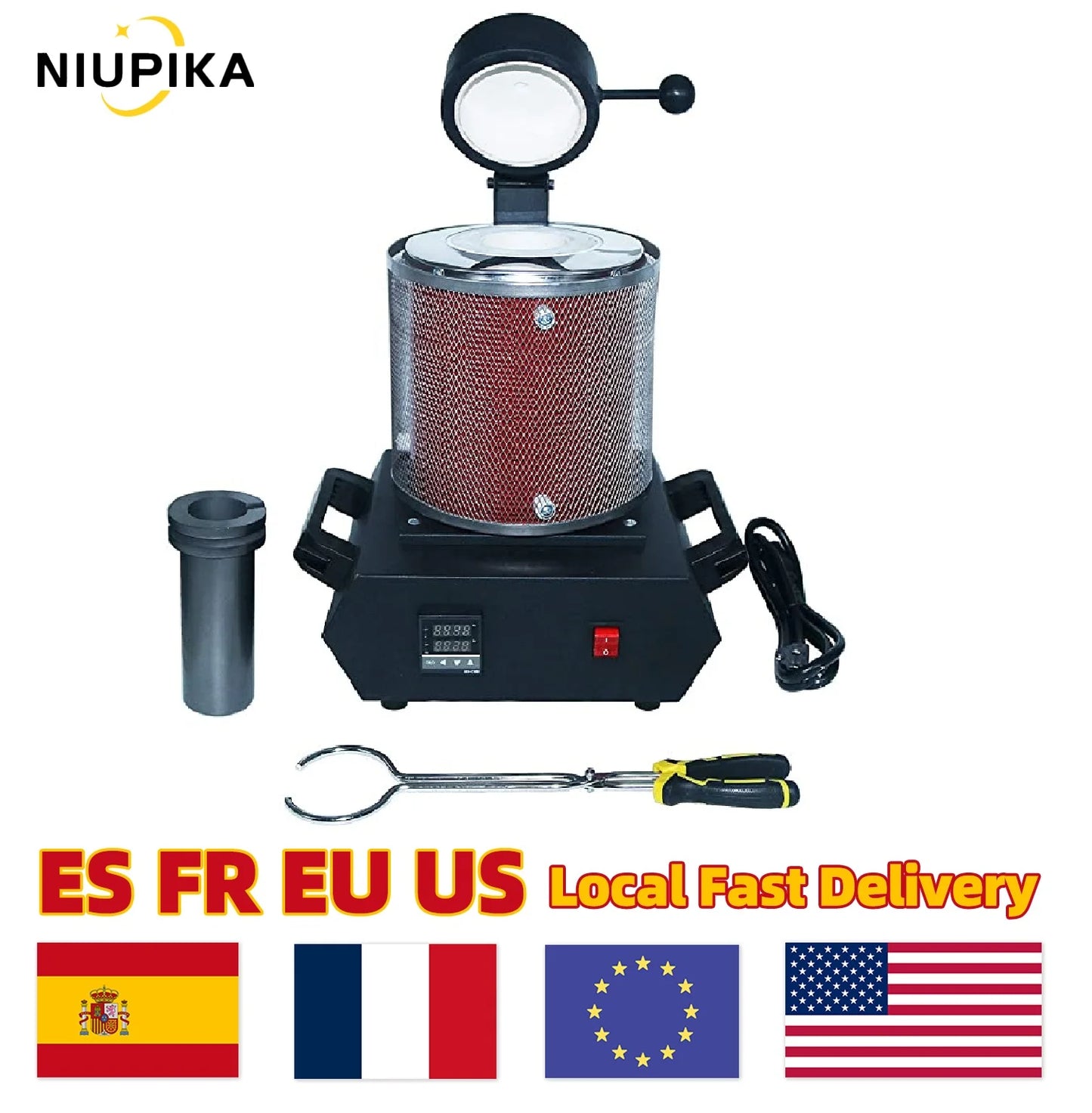 3KG Digital Gold Melting Furnace Machine Heating Capacity 2100W