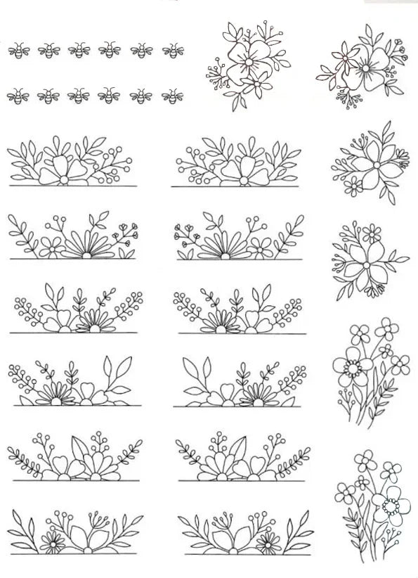 Water-Soluble Stabilizer Embroidery Patterns Stick Stitch Embroidery