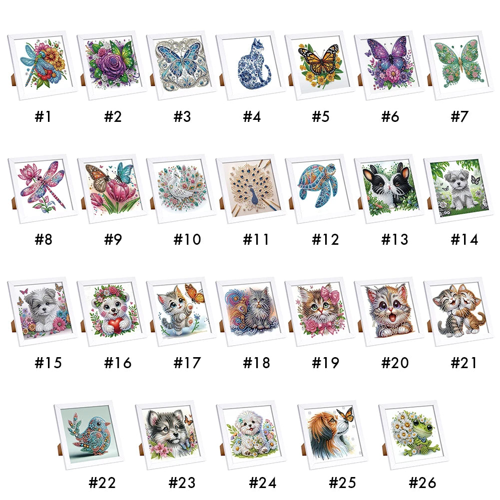 5D DIY Partial Special Shaped Drill Diamond Painting Kit W/ Frame Decor
