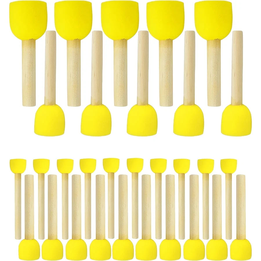 30Pcs Round Sponge Brushes for Painting (4 Sizes), Paint Sponges