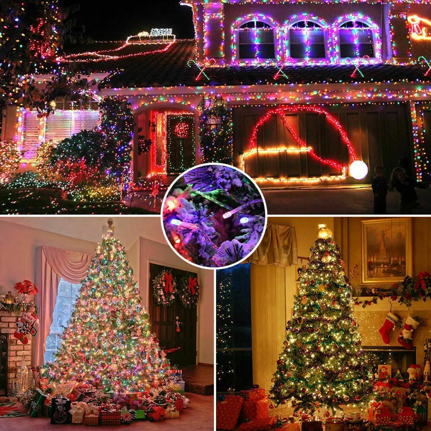 LED Solar String-Lights 300LED/8-Modes Solar Powered Christmas Outdoor