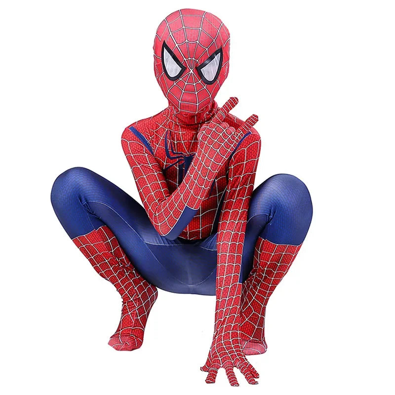 Kids Superhero Spider Costume Spandex Jumpsuit Halloween