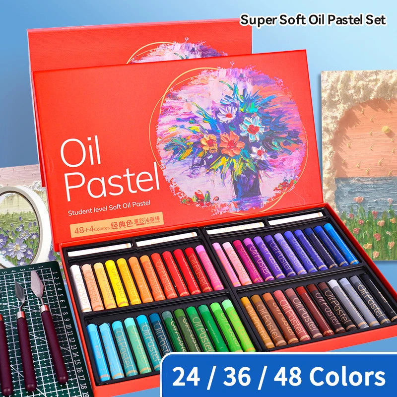 Artist Soft Oil Pastel Set 24/36/48 Colors Professional Painting