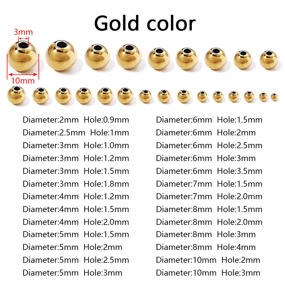 2-10mm High Quality Stainless Steel Beads -Jewelry Making