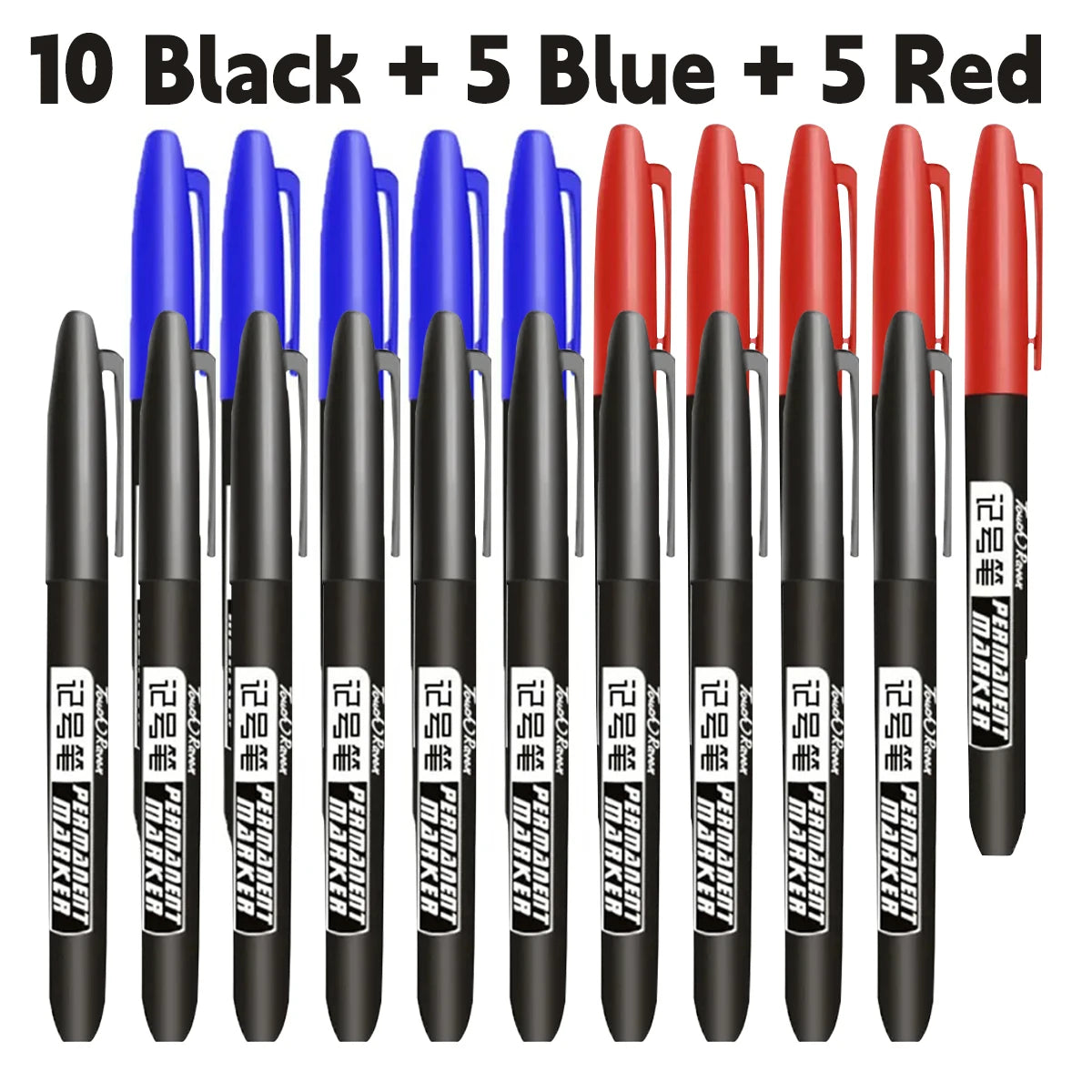 6 PCS Permanent Marker Pen Manga Drawing Markers Black-Blue-Red