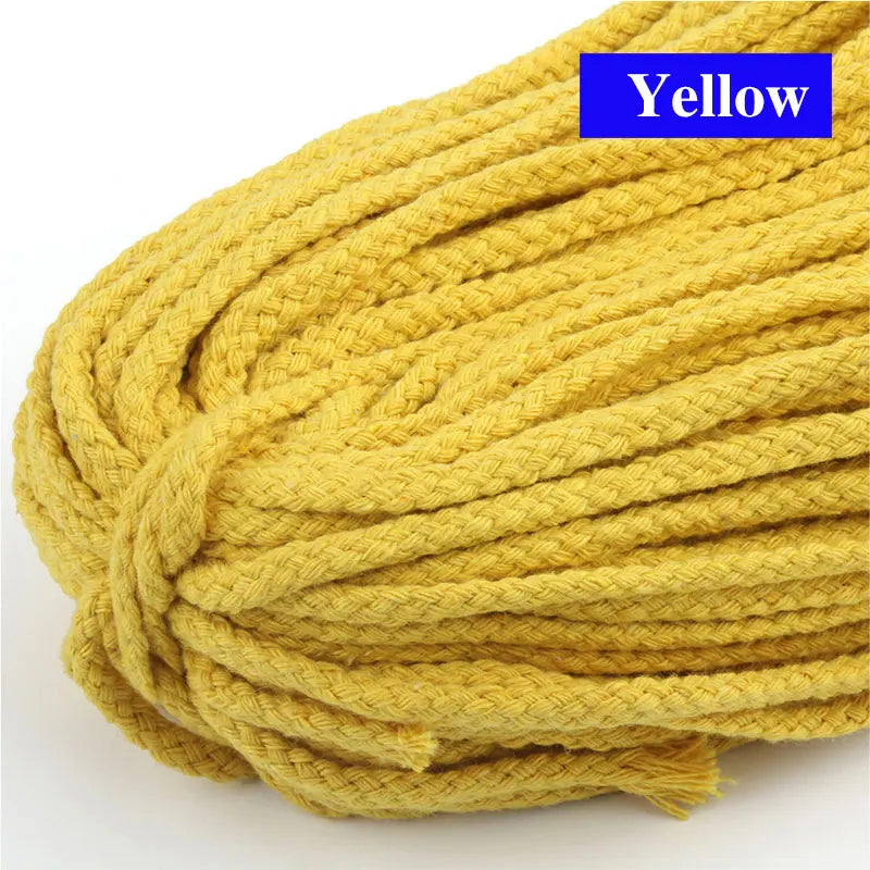 10/5Meters-5mm Colored Cotton Twisted Rope DIY Craft