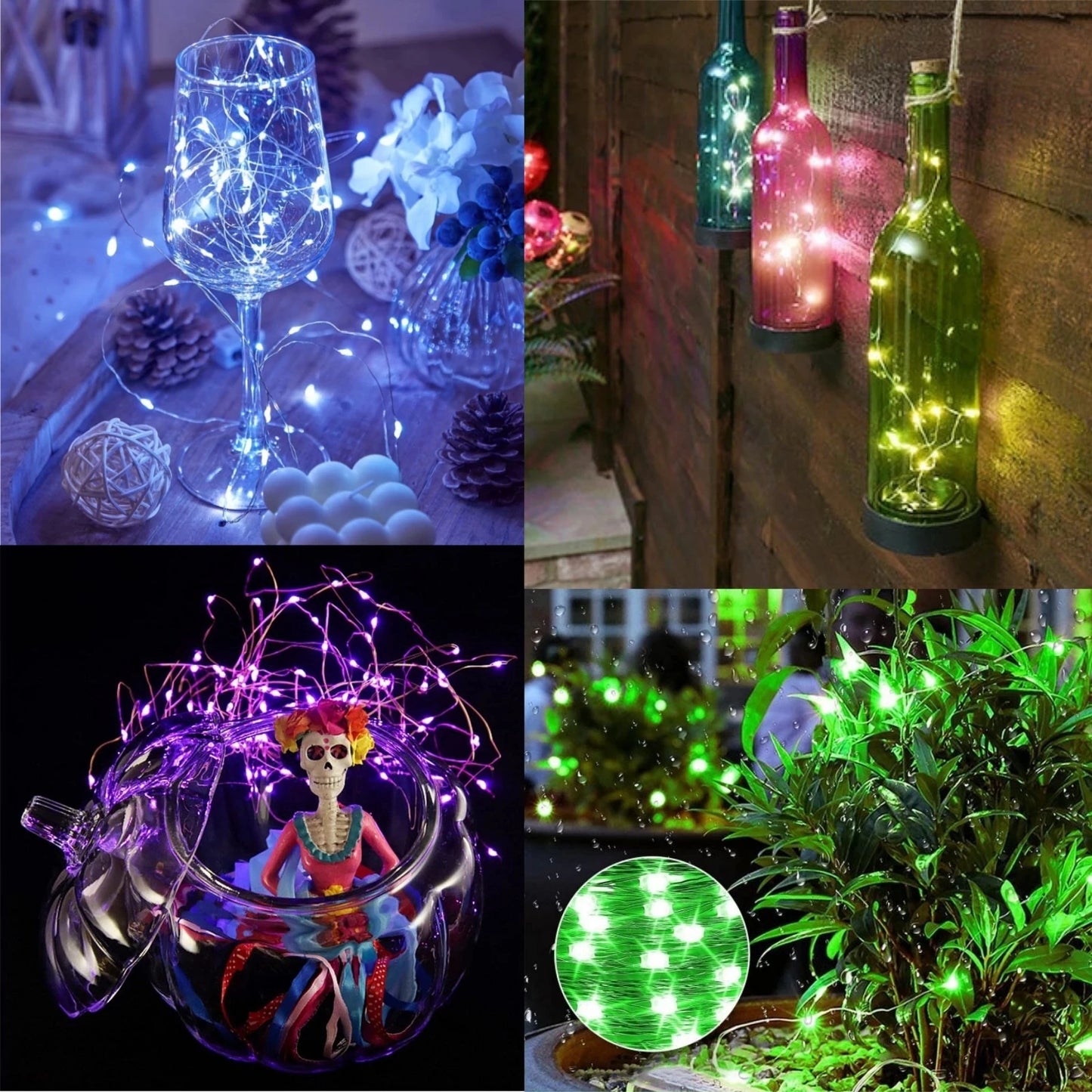 8Pcs 8colors Fairy Lights String Button Battery Home Decor