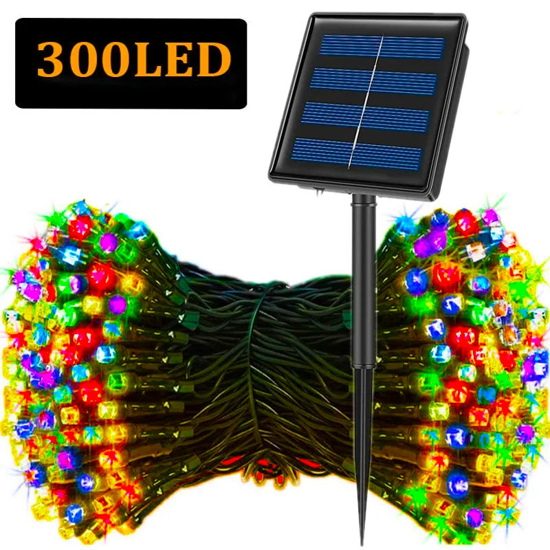 LED Solar String-Lights 300LED/8-Modes Solar Powered Christmas Outdoor