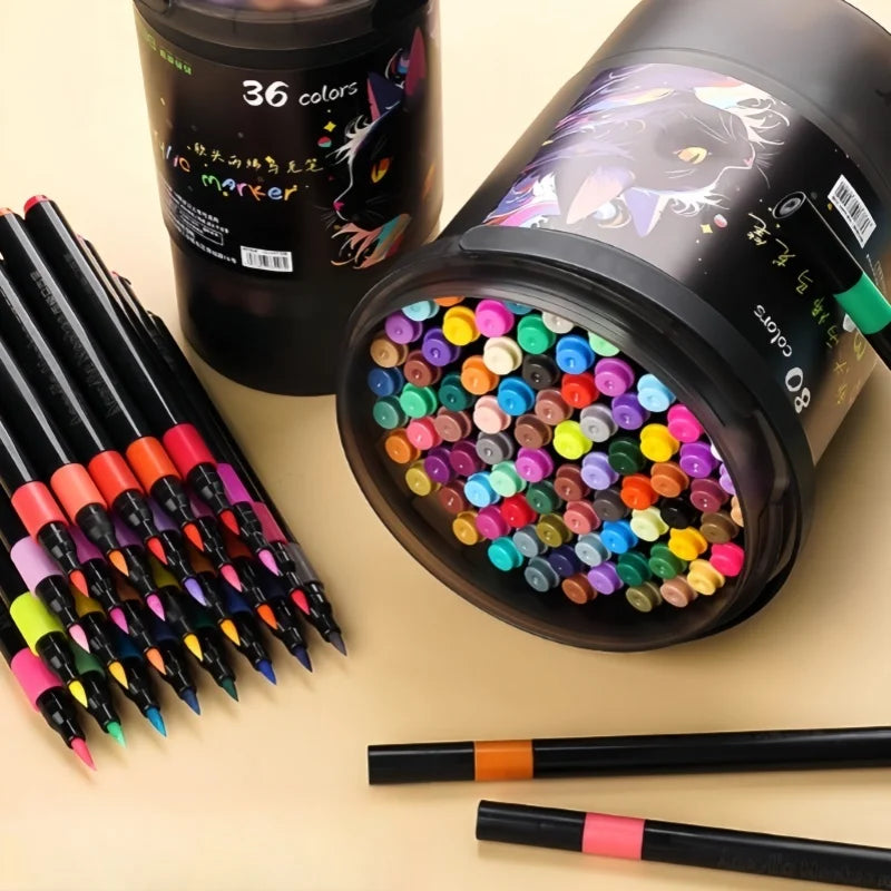 24/36/48/60/80/120 Bucket-cap soft-head acrylic-marker