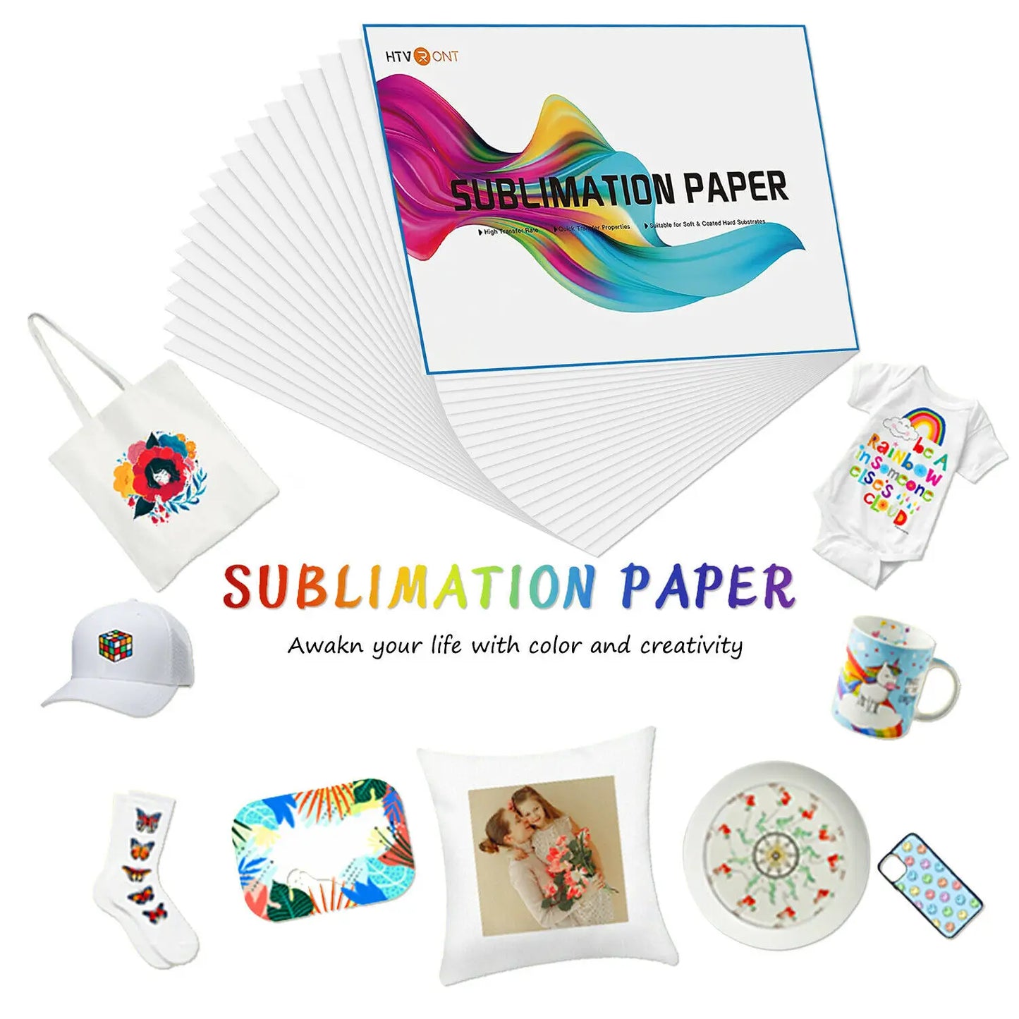 150 Sheets 8.5 x 11 Inch Sublimation Paper 120g Heat Transfer Paper
