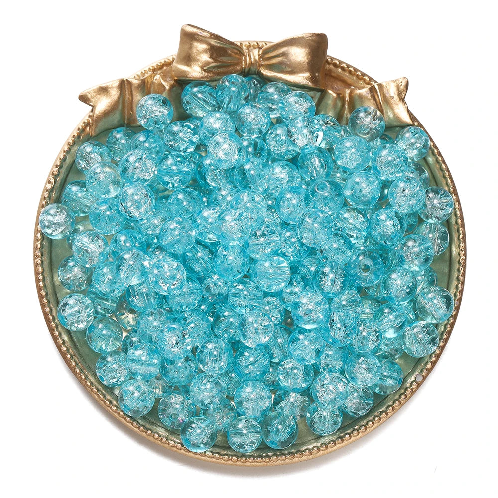 50/100pcs 8mm Glass Crackle Beads Loose Spacer Beads