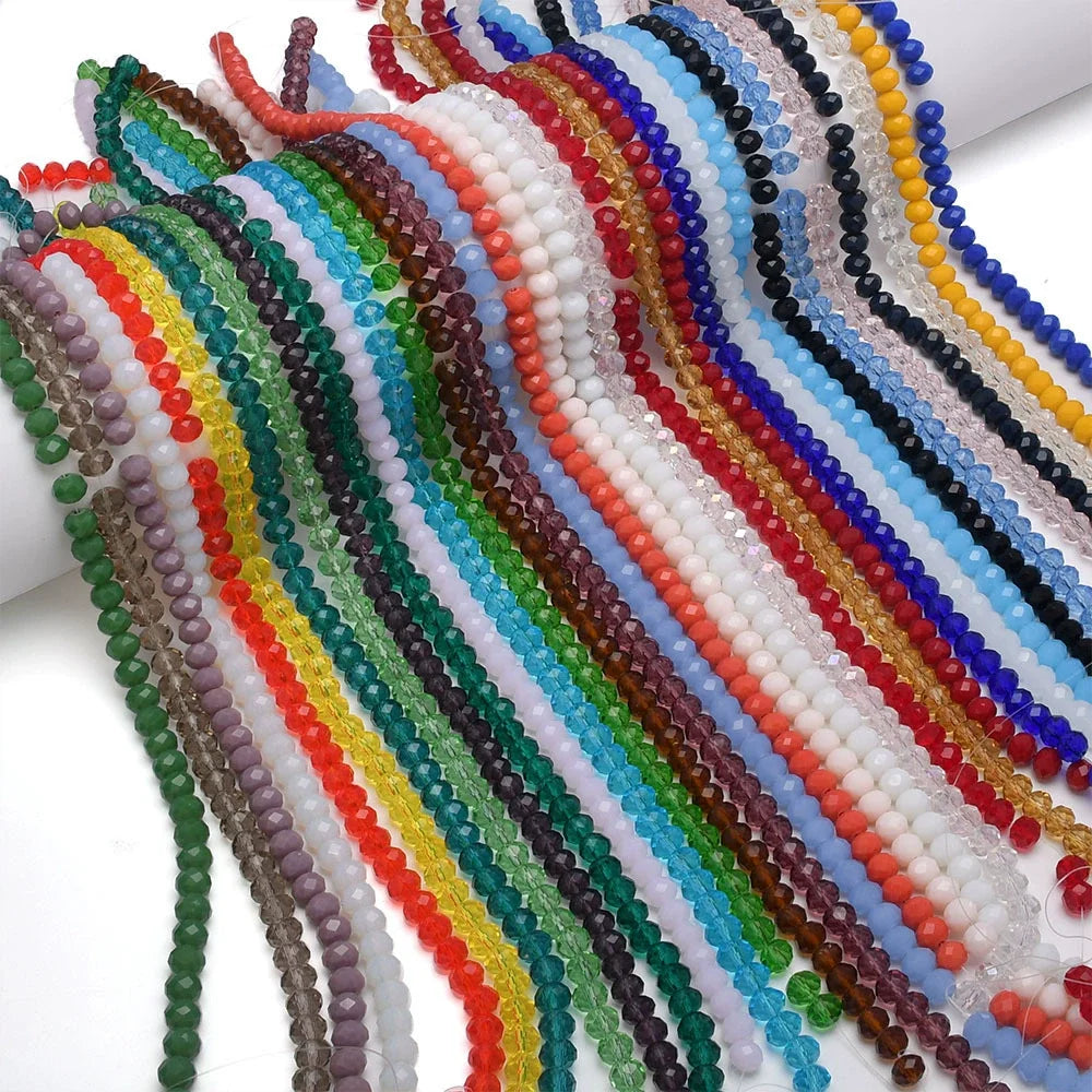 4 6 8 10mm Czech Rondelle Crystal Beads Faceted Glass Beads