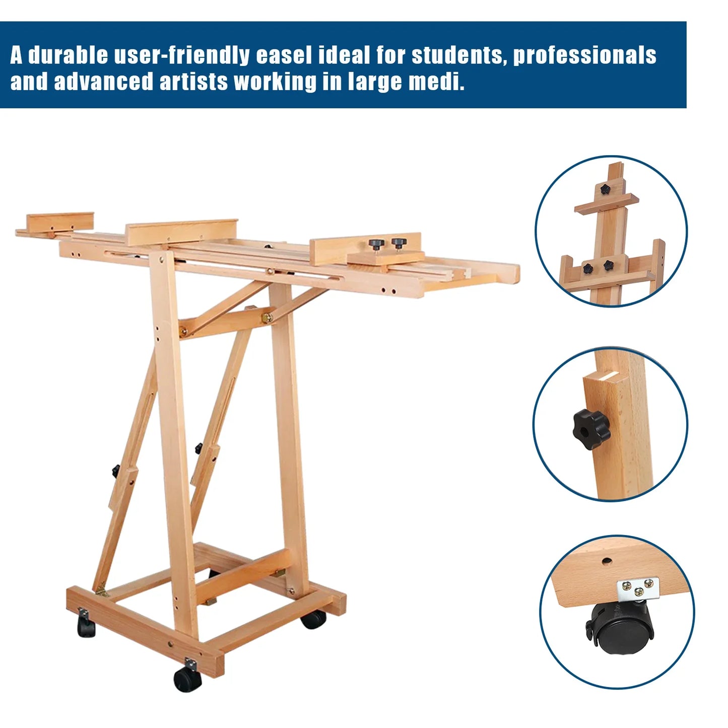 Floor Folding Sketch Easel Flat Standing Dual-Purpose