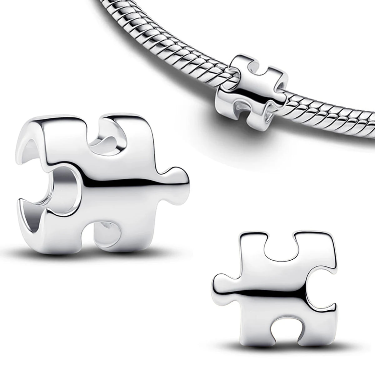 925 Silver Angel Wing Pink Gem Key Charm Pendant