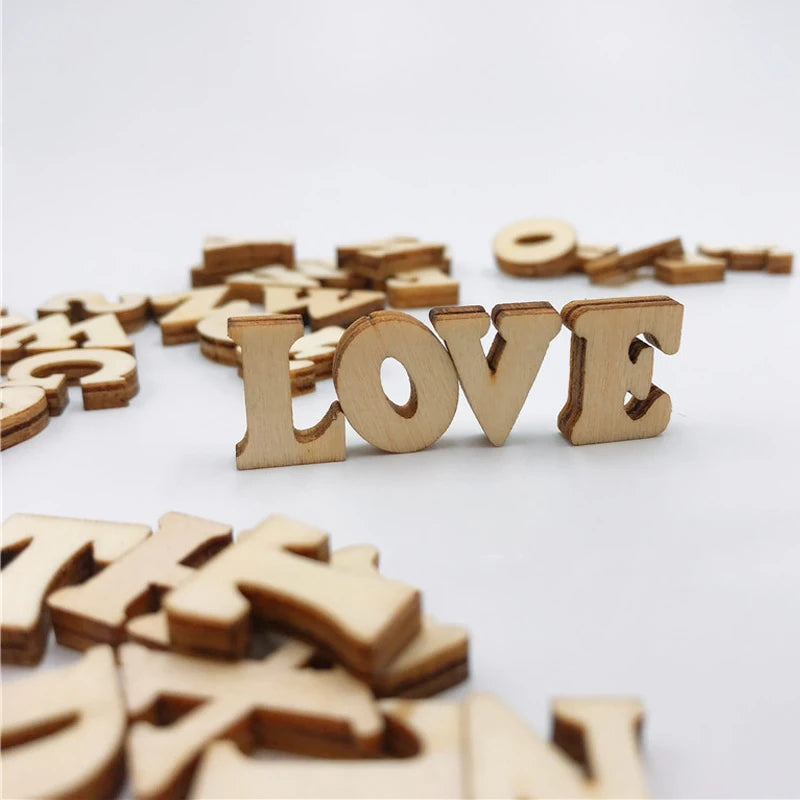 100/200/400PCS Mini Unfinished Wood Chip Shapes Alphabet