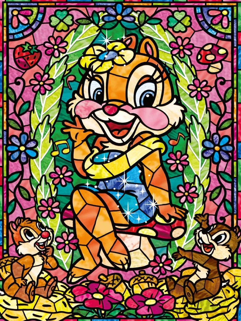 Stained Glass Fairy Dust Disney Cartoon Animal Diamond Painting