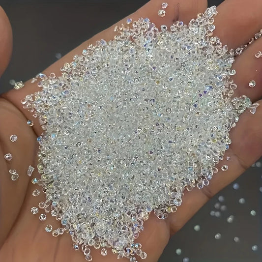 1000pcs Sparkling Clear & Multicolor AB Glass - Micro Beads