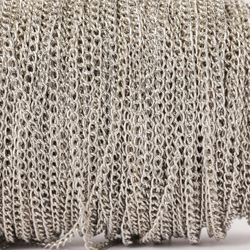 2 Meter Flat 2.5/3.5/4.5mm Extension Thin Chain Metal