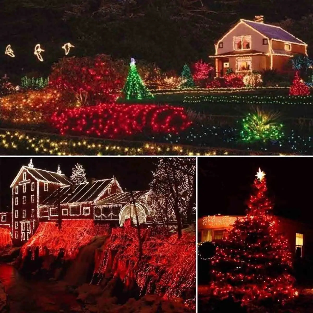 LED Solar String-Lights 300LED/8-Modes Solar Powered Christmas Outdoor