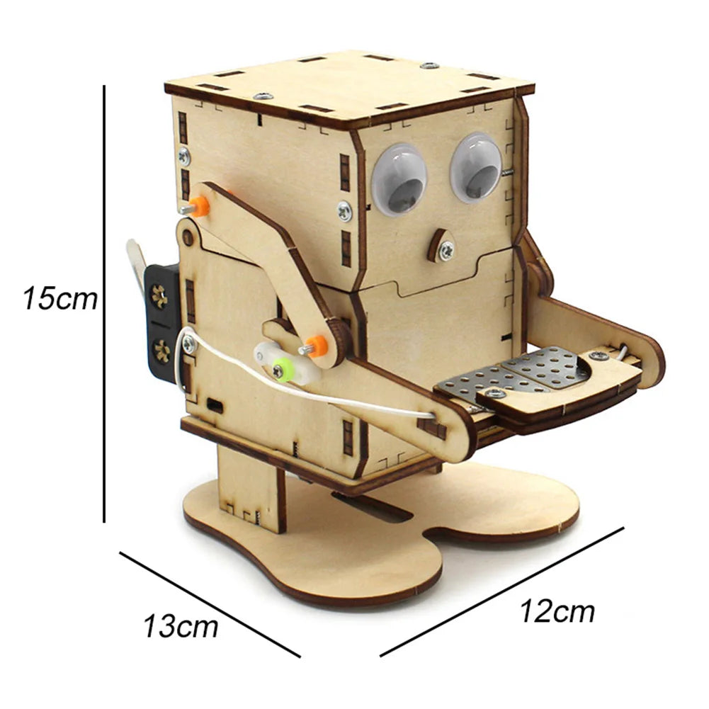 Robot-Eating Coin Wood DIY Model Learning Stem-Project
