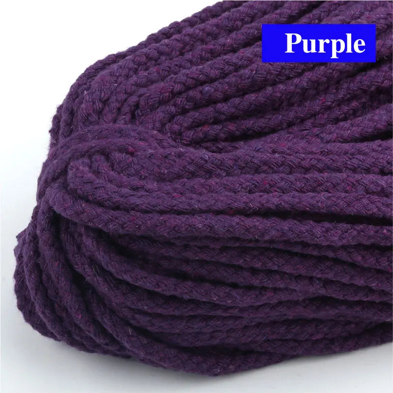 10/5Meters-5mm Colored Cotton Twisted Rope DIY Craft