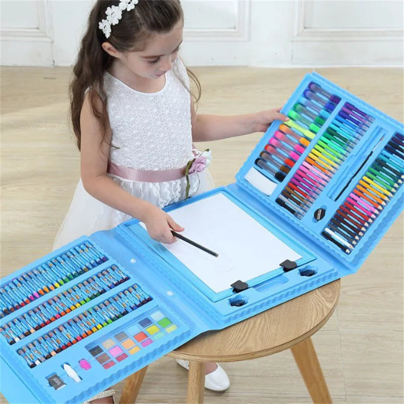 Kids Art Supplies 208 Pcs  Trifold Easel Painting Art Set