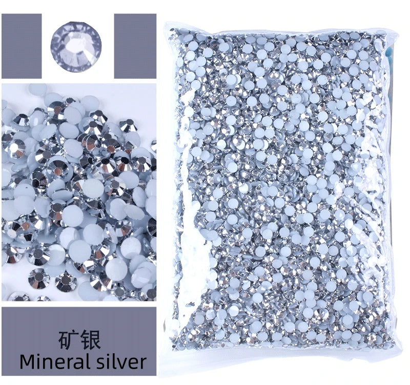 Bulk 2-6mm Jelly AB-Resin Rhinestones Flat Back Crystals