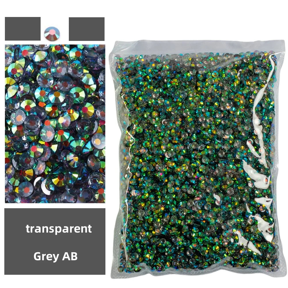 Bulk 2-6mm Jelly AB-Resin Rhinestones Flat Back Crystals