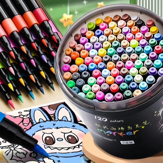 24/36/48/60/80/120 Bucket-cap soft-head acrylic-marker