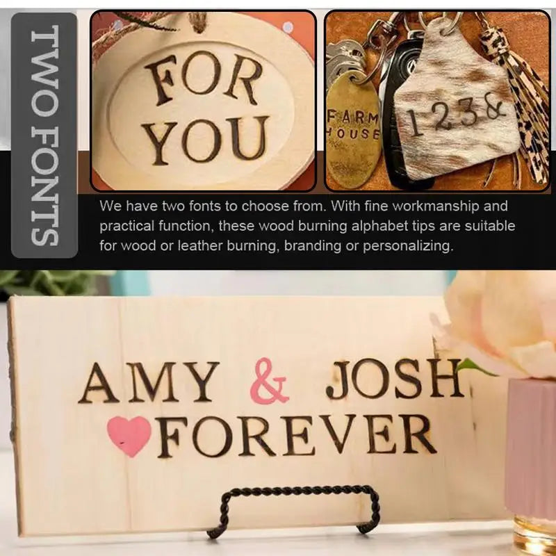 Wood Burning Letter Hot-Stamp Tool Branding Kit