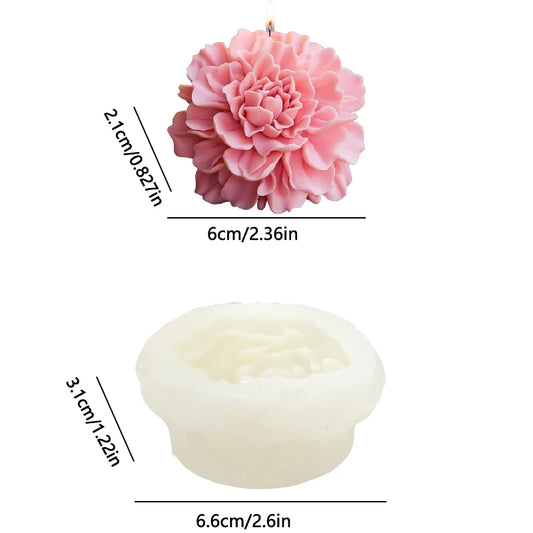 Hibiscus Flower Mold for Candle & Soap, Flat Base