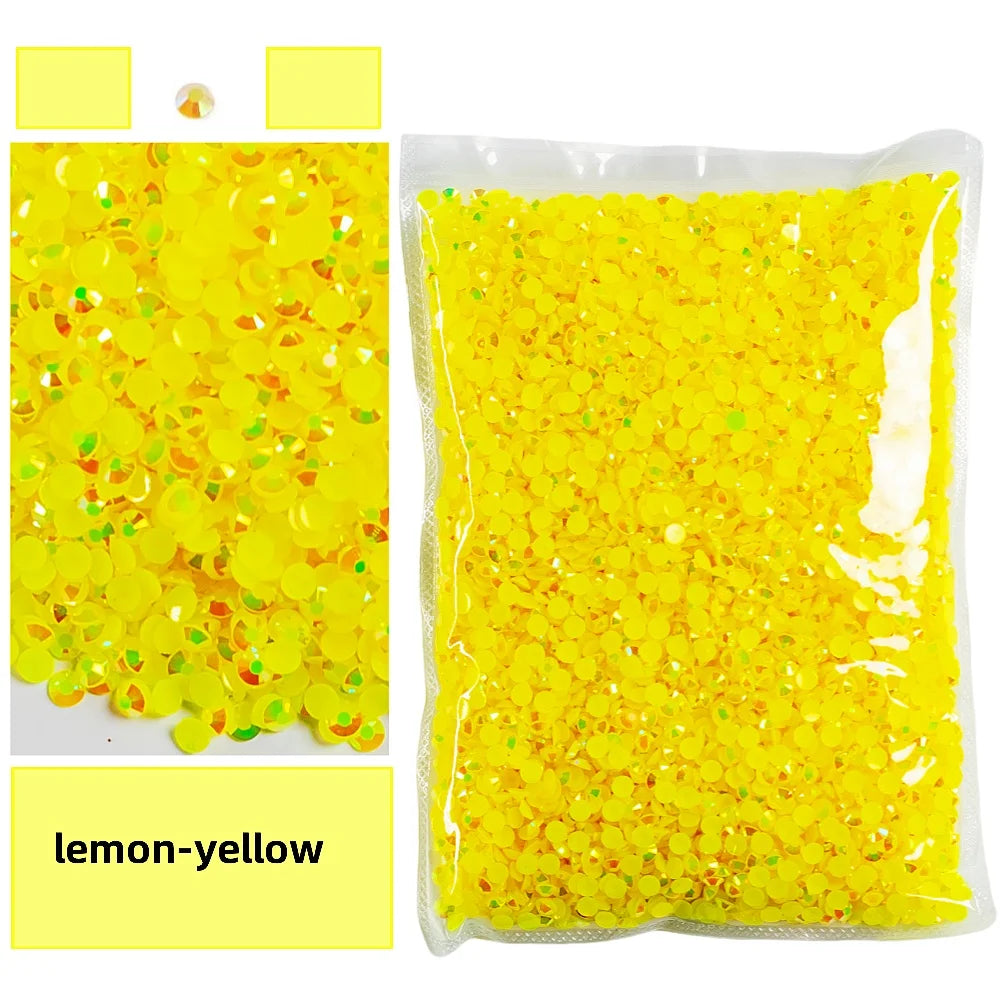 Bulk 2-6mm Jelly AB-Resin Rhinestones Flat Back Crystals