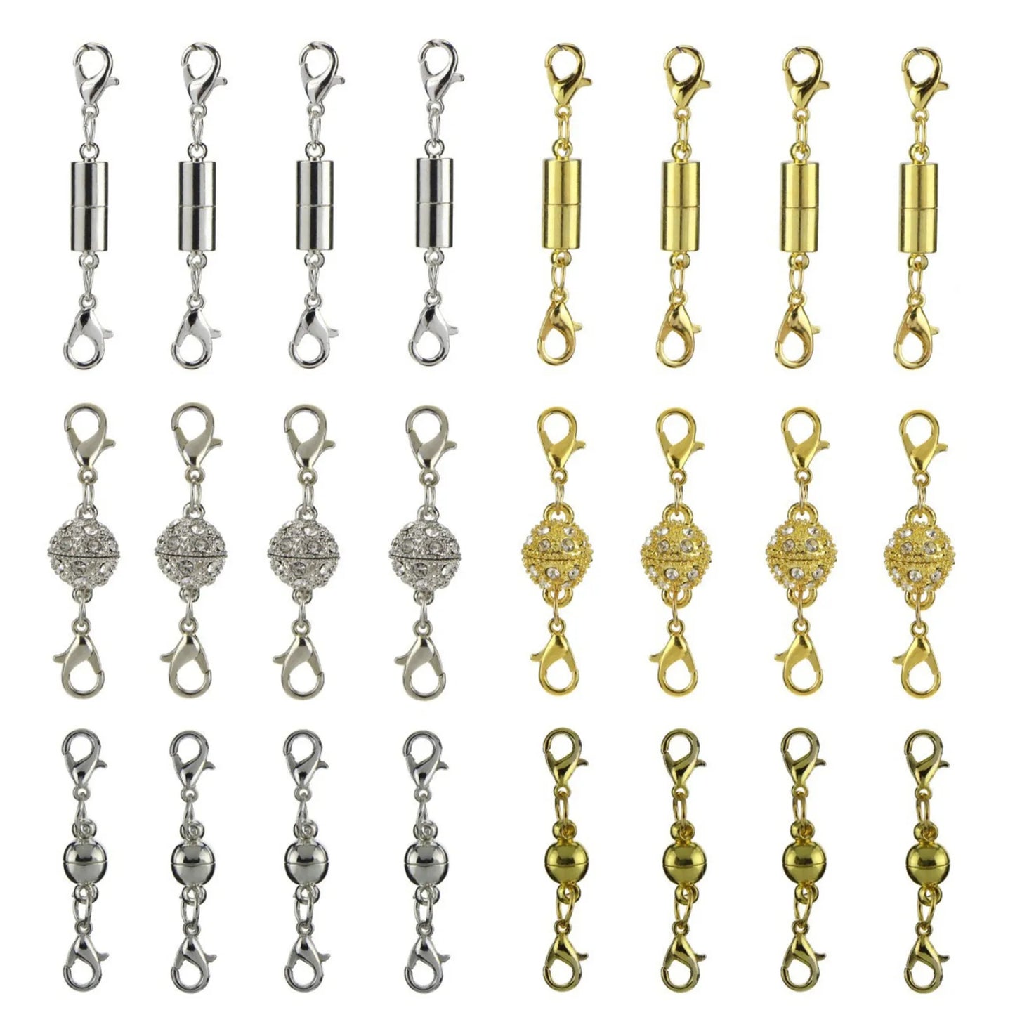 24Pcs/3-Style Magnetic Clasps Necklace/Bracelet Lobster Clasps