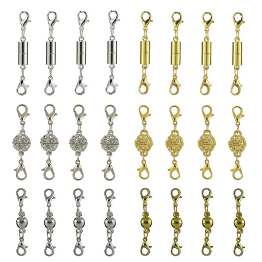 24Pcs/3-Style Magnetic Clasps Necklace/Bracelet Lobster Clasps